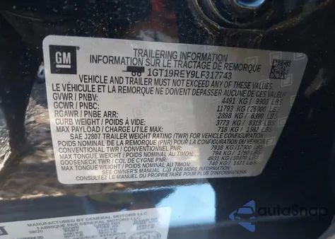 2020 GMC Sierra 2500Hd 4Wd Long Bed Denali/4Wd Standard Bed Denali z USA, uszkodzony, nr VIN 1GT19REY9LF317743